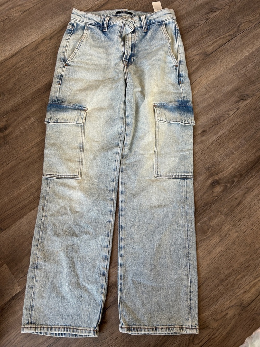 7 For All Mankind Light Blue Cargo Straight Jeans
